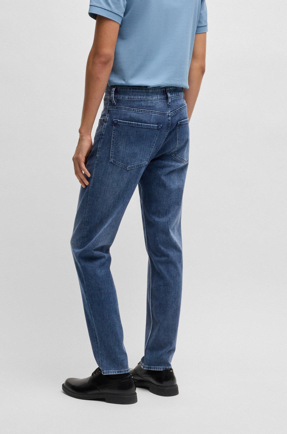 BOSS - Maine regular-fit jeans in blue Italian denim - Blue Product Image