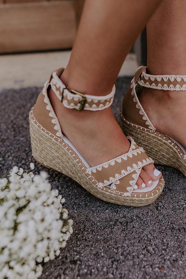 The Grace Faux Nubuck Espadrille Wedge in Camel Product Image