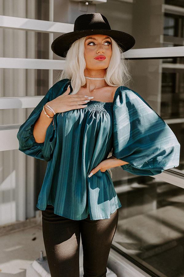 Ideal Day Shift Top In Teal Product Image