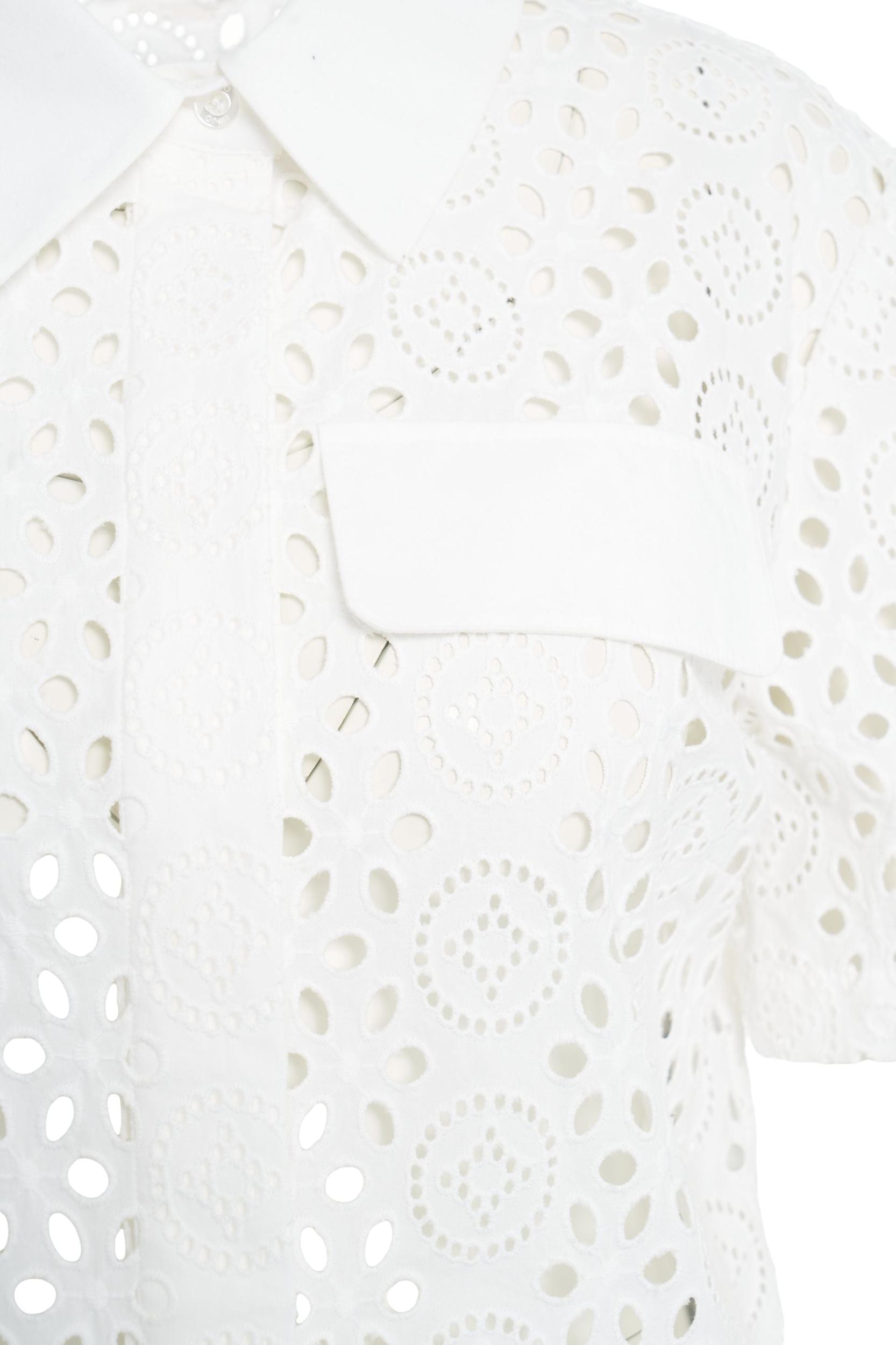 Blouse with perforated embroidery Product Image