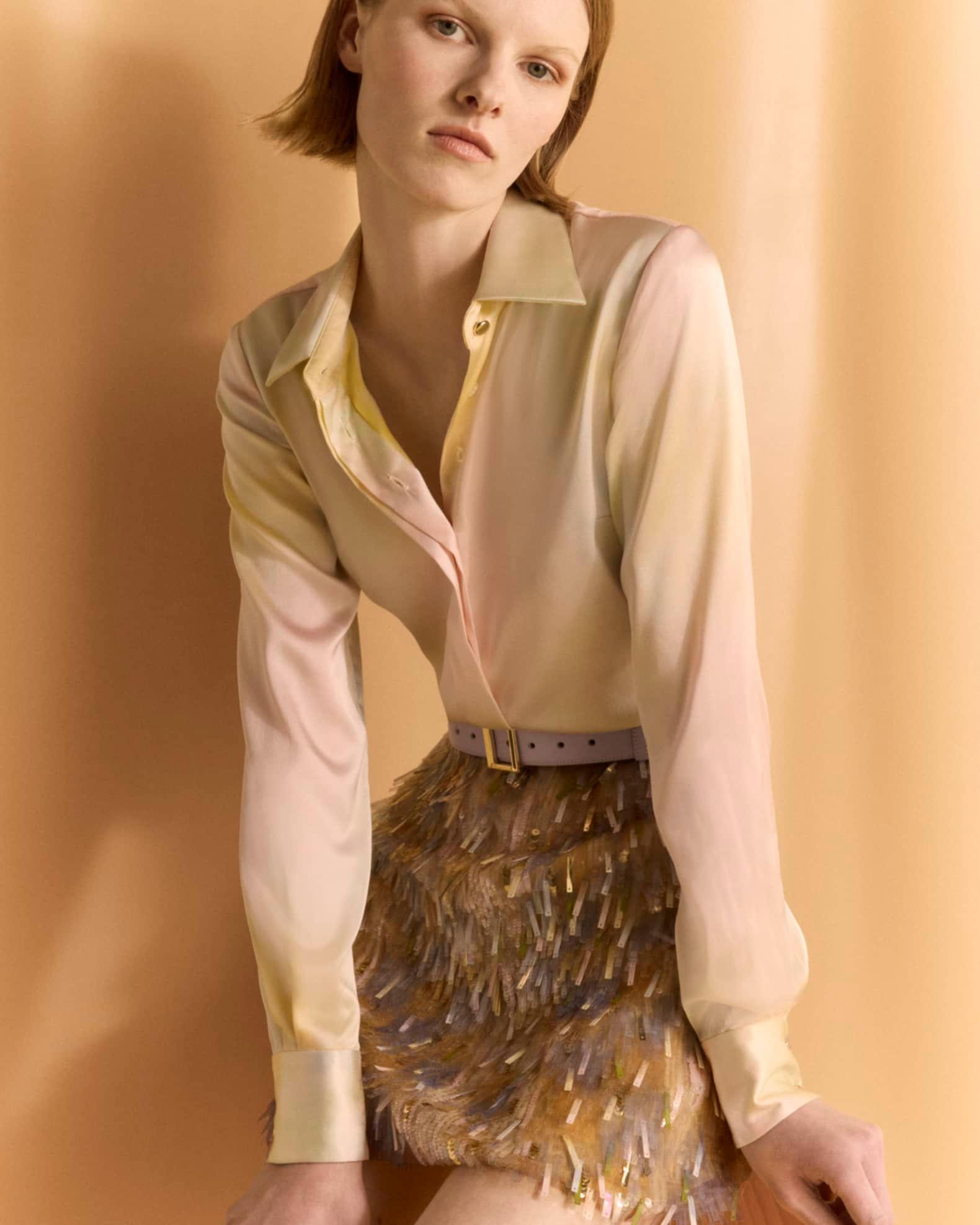 Hand Embroidered Sequin Mini Skirt Product Image