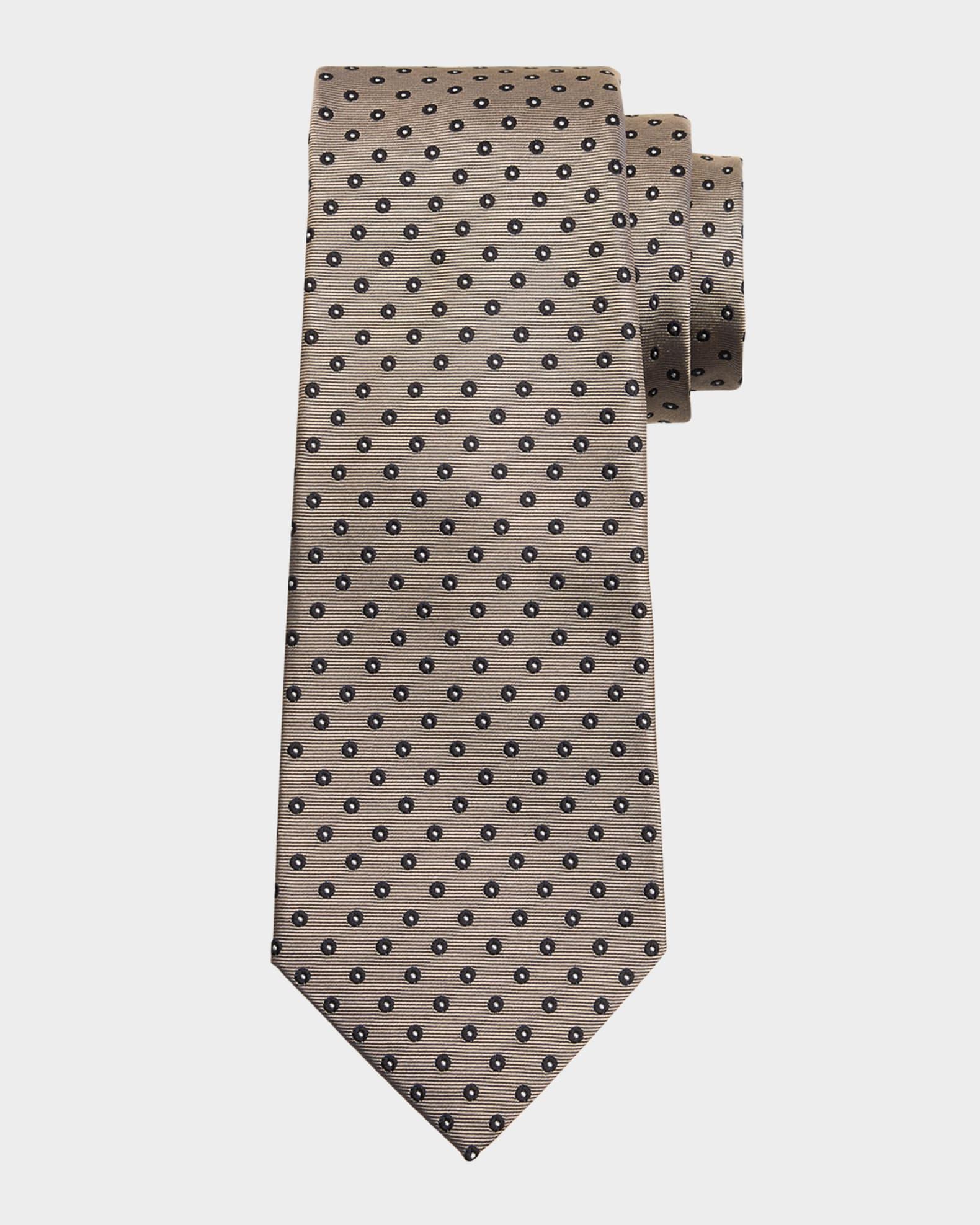 Men's Silk Polka Dot Jacquard Seven-Fold Tie Product Image
