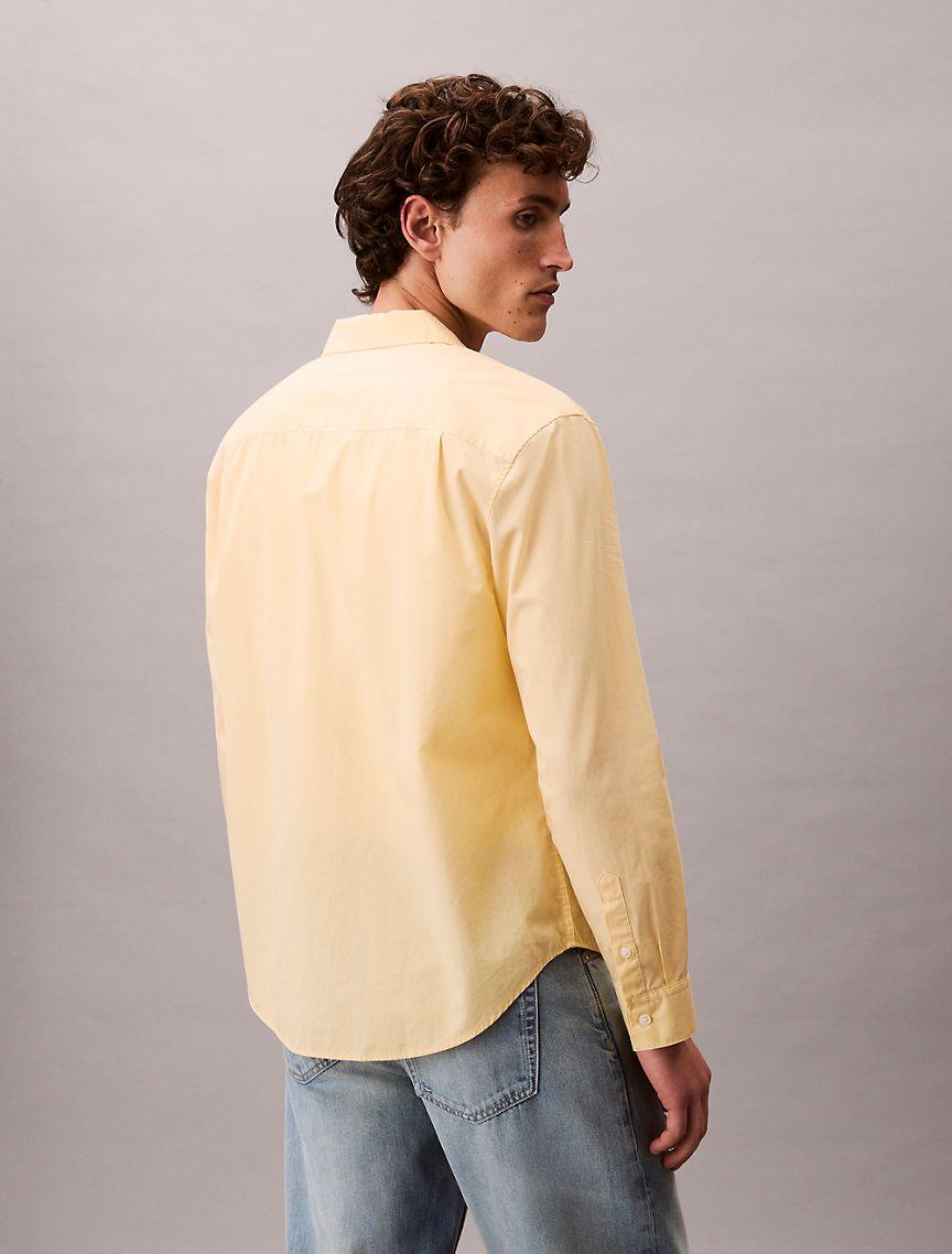 Calvin Klein Mens Cotton Poplin Relaxed Button-Down Shirt - Green Product Image