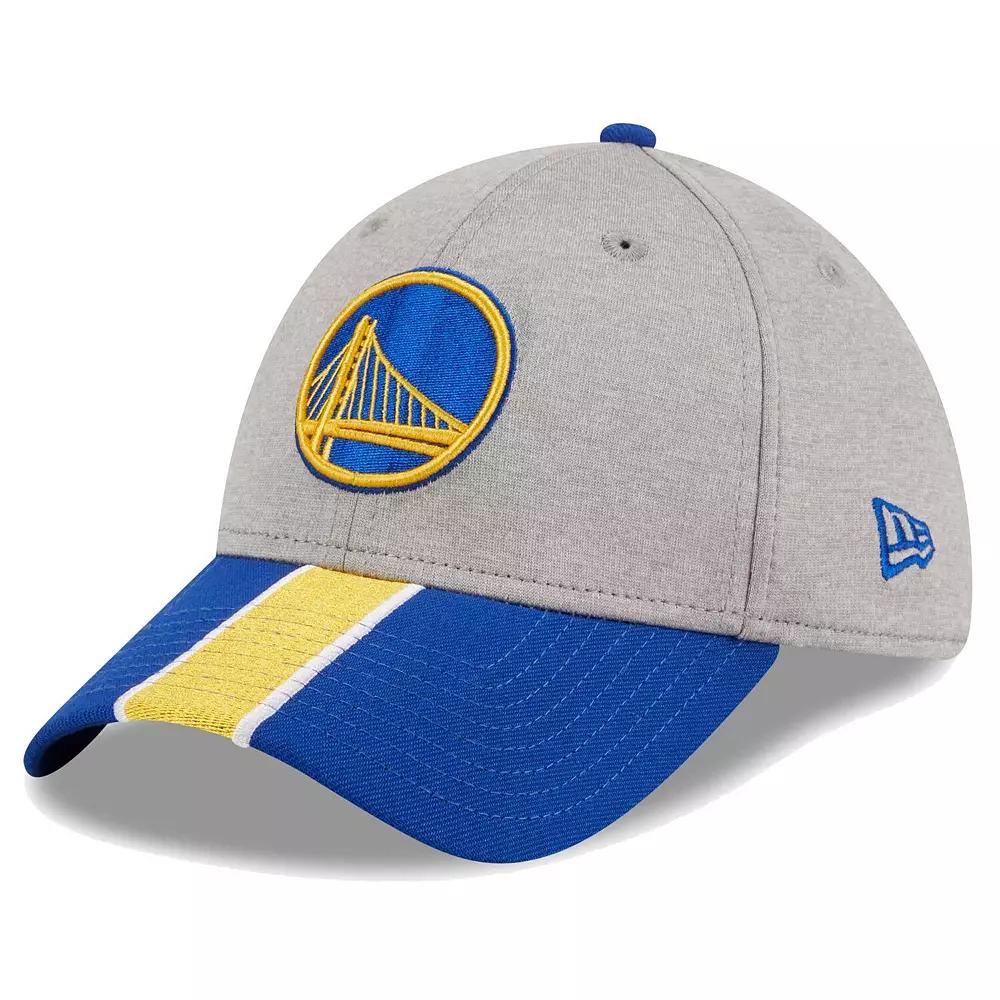 Men's New Era Gray/Royal Golden State Warriors Striped 39THIRTY Flex Hat, Size: Large/XL, Grey Product Image