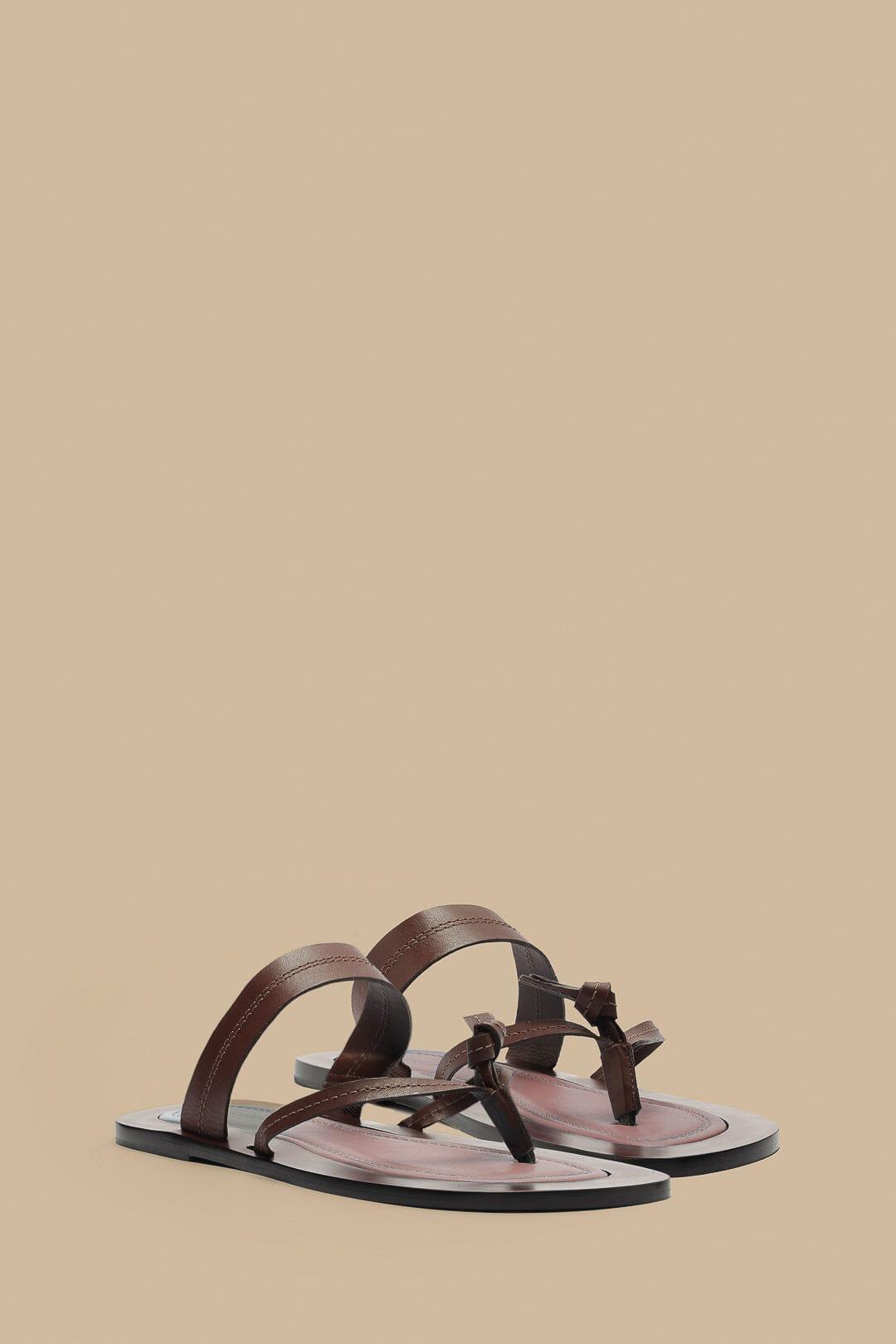 Coffee Tie Flat Sandal Product Image