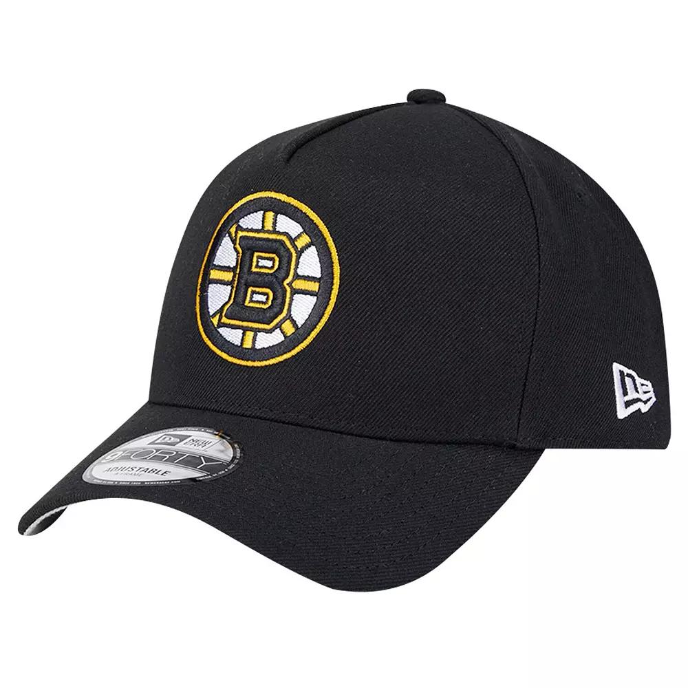 Men's New Era Black Boston Bruins Core A-Frame 9FORTY Adjustable Hat Product Image