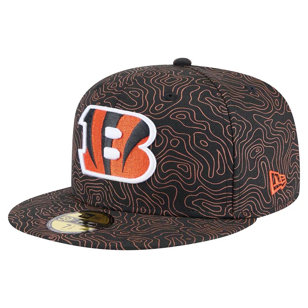 Men's New Era Black Cincinnati Bengals Geo 59FIFTY Fitted Hat, Size: 7 1/4 Product Image