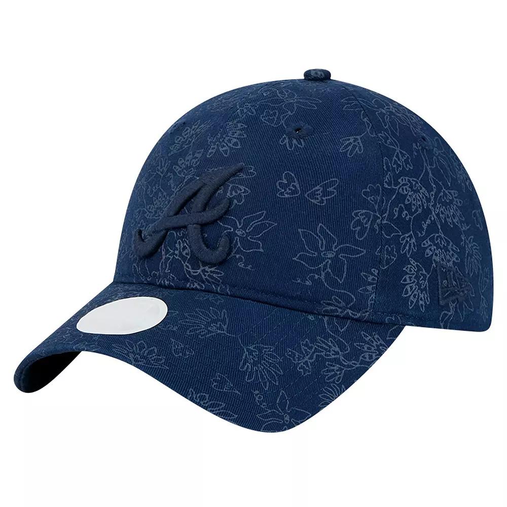 Women's New Era Navy Atlanta Braves Tonal Floral 9TWENTY Adjustable Hat, Blue Product Image