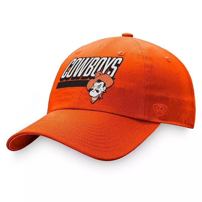 Men's Top of the World Orange Oklahoma State Cowboys Slice Adjustable Hat, Grey Product Image