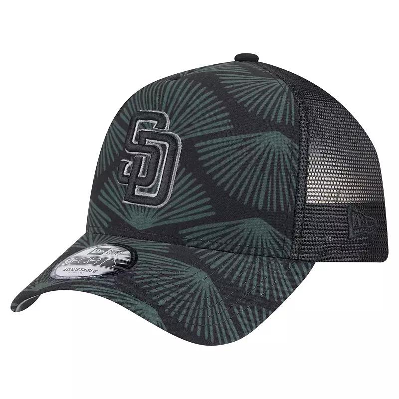 Men's New Era  Black San Diego Padres 9FORTY A-Frame Trucker Adjustable Hat Product Image