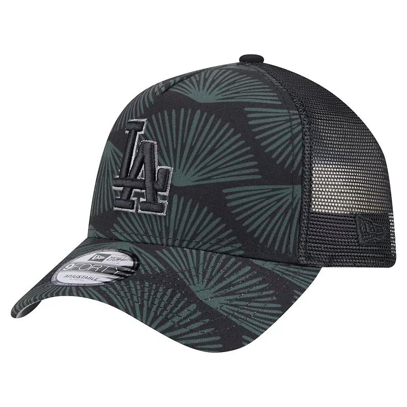 Men's New Era  Black Los Angeles Dodgers 9FORTY A-Frame Trucker Adjustable Hat Product Image
