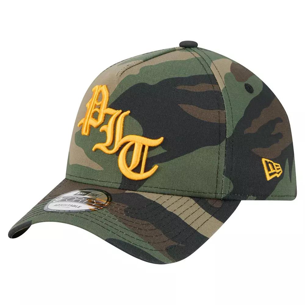 Men's New Era Camo Pittsburgh Steelers Mystic Camo A-Frame 9FORTY Adjustable Hat, Green Product Image