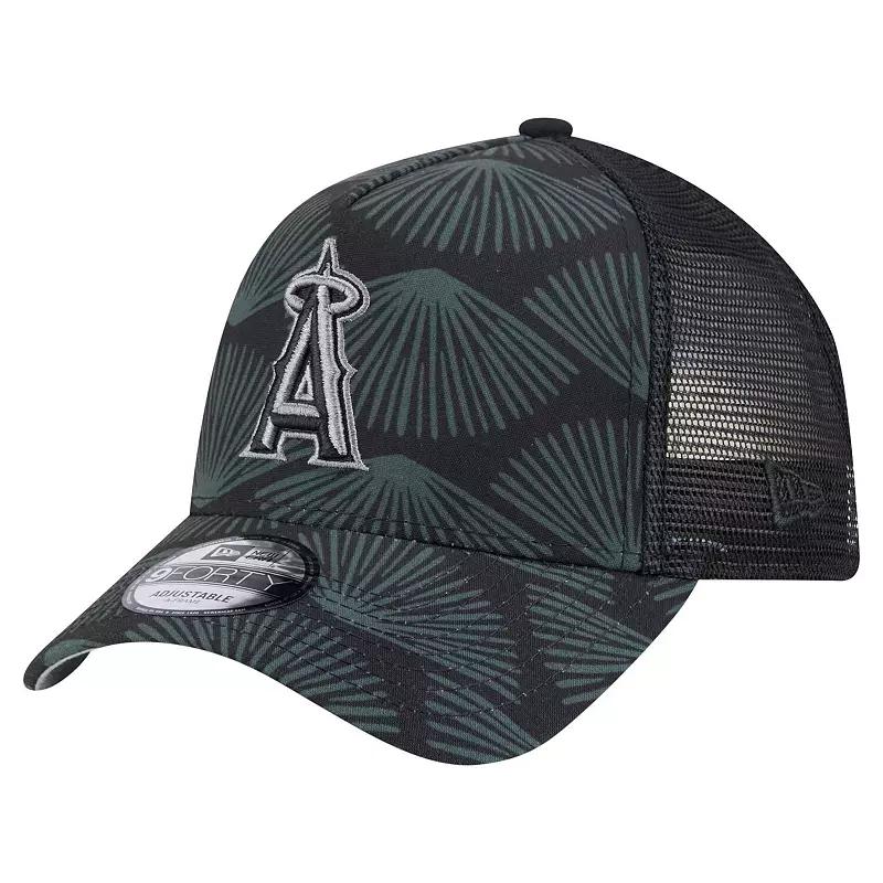 Men's New Era  Black Los Angeles Angels 9FORTY A-Frame Trucker Adjustable Hat Product Image