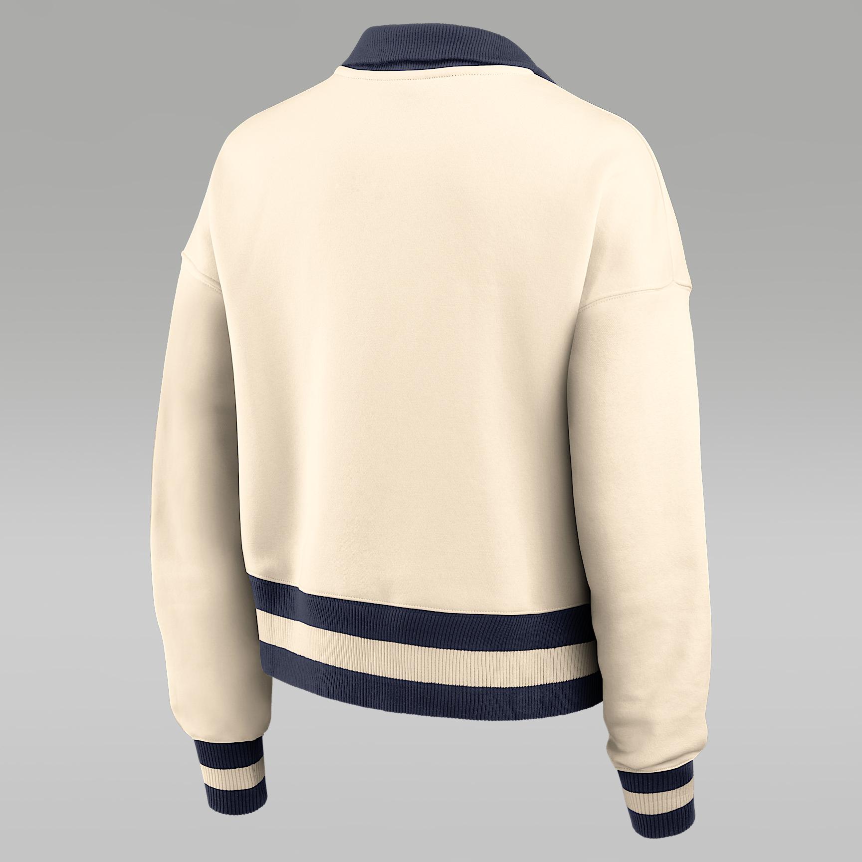 Womens North Carolina Legacy Jordan Brand College Cropped 1/4-Zip Crew | 0JO80C38NCN-FFD Product Image