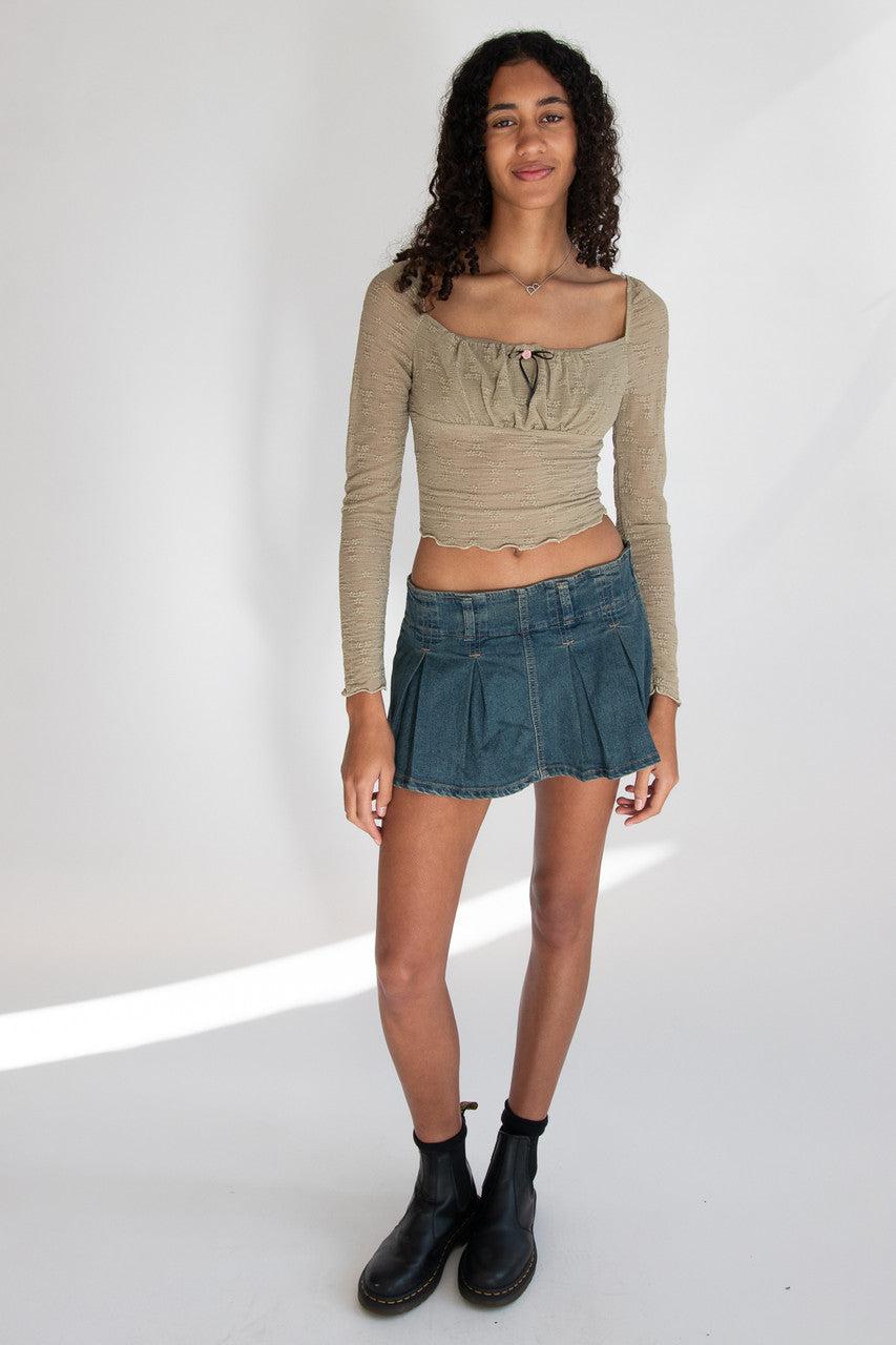 Milkmaid Rosette Bow Long Sleeve Top Product Image