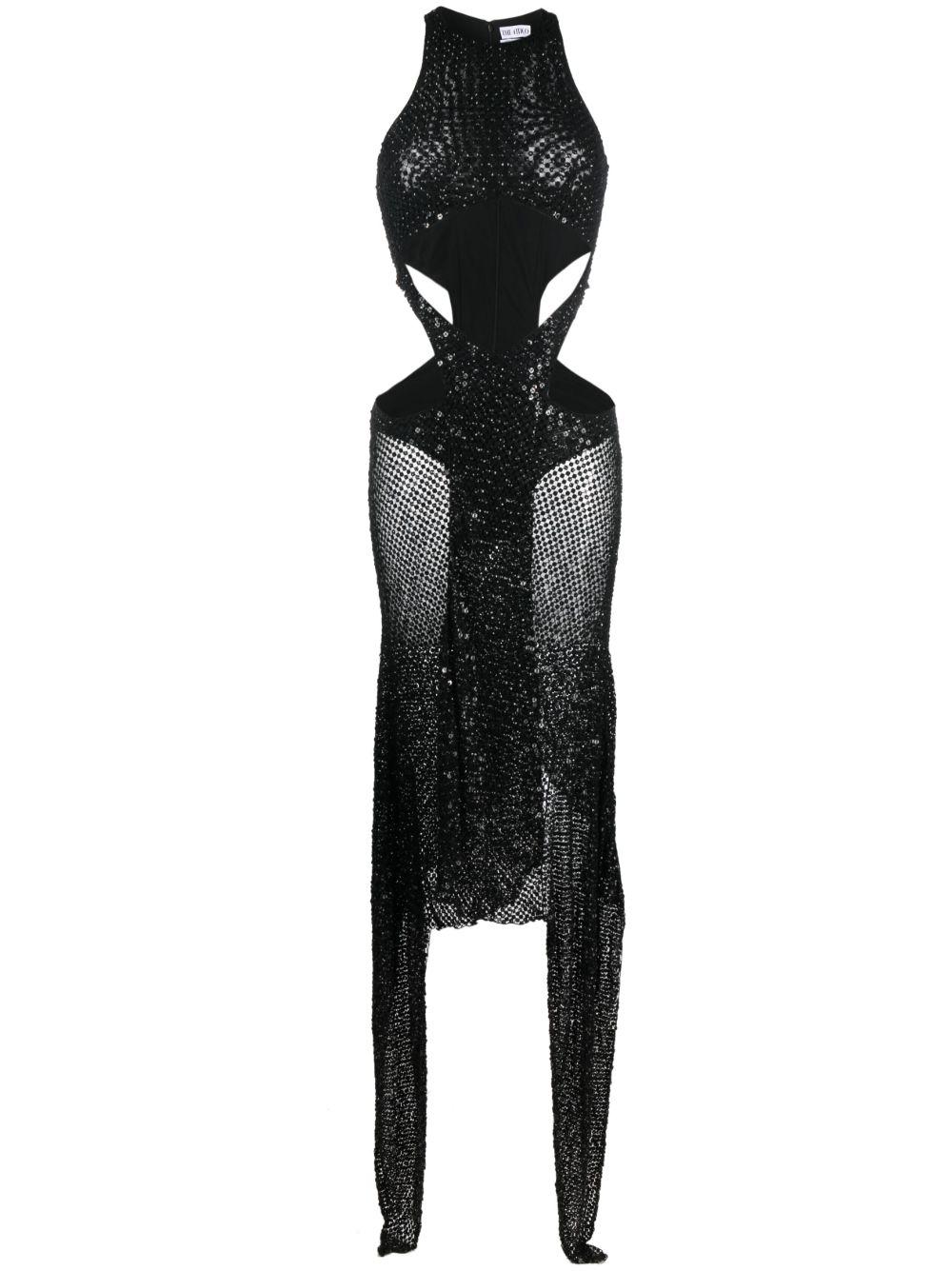 Magnolia sequin-embellished net dress Product Image