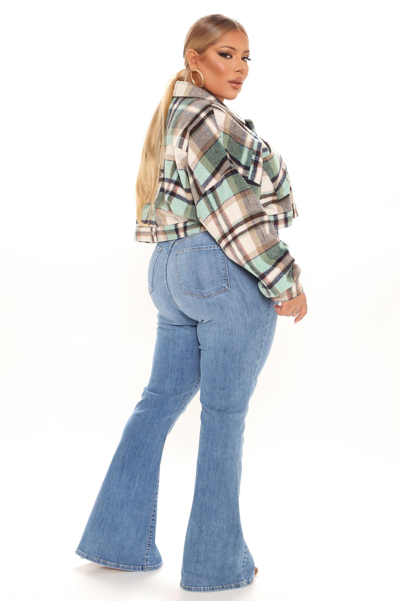 Getting Caught Up Plaid Jacket - Green/combo Product Image