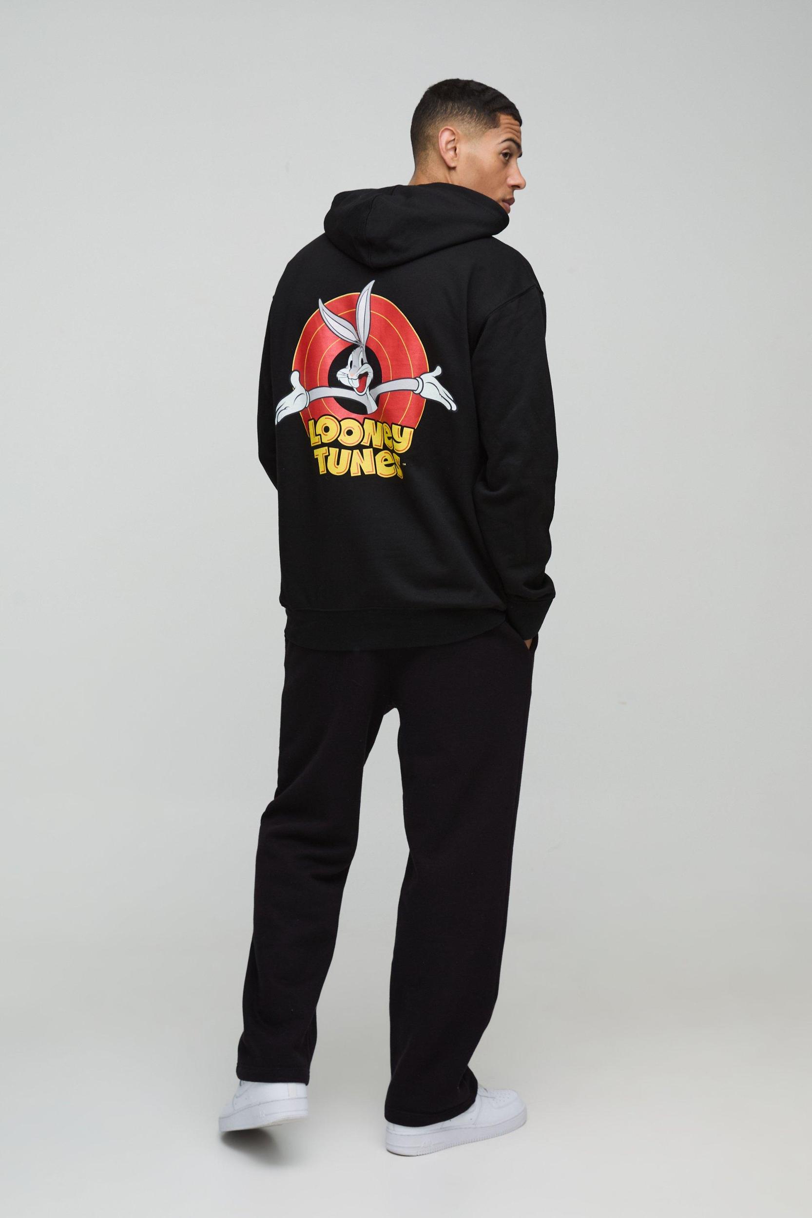 Oversized Looney Tunes License Print Hoodie | boohooMAN USA Product Image