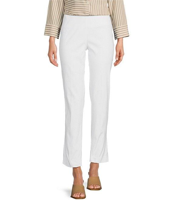 Ali Miles Solid Woven Skinny Leg No Waist Pull-On Ankle Pants Product Image