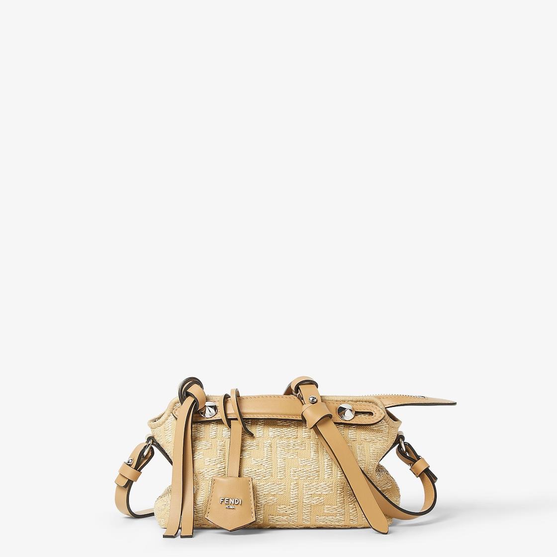 By The Way Soft MiniJacquard fabric mini-bag with raffia FF Product Image