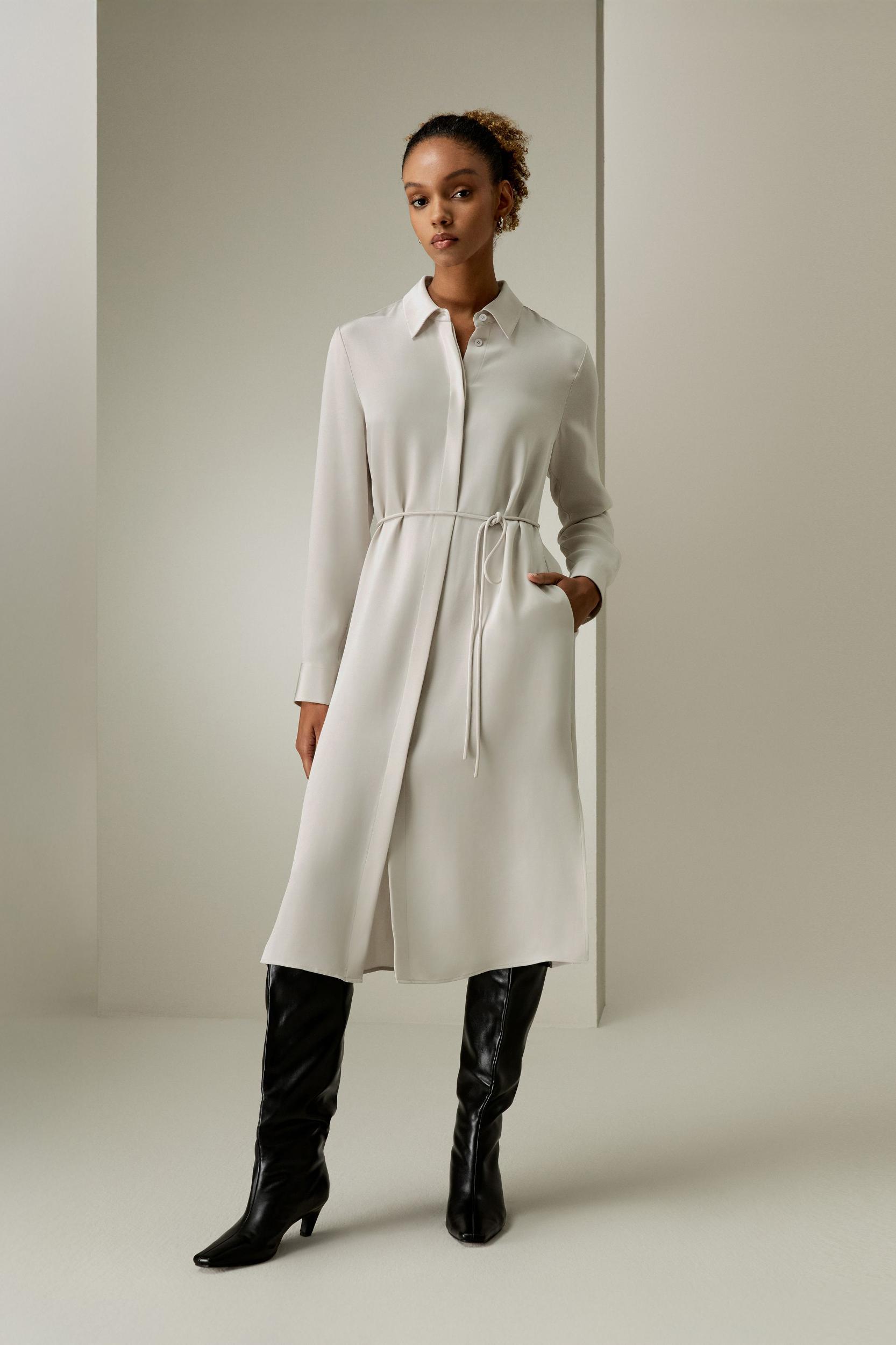 Rope Tie Plain Drape Dress Product Image