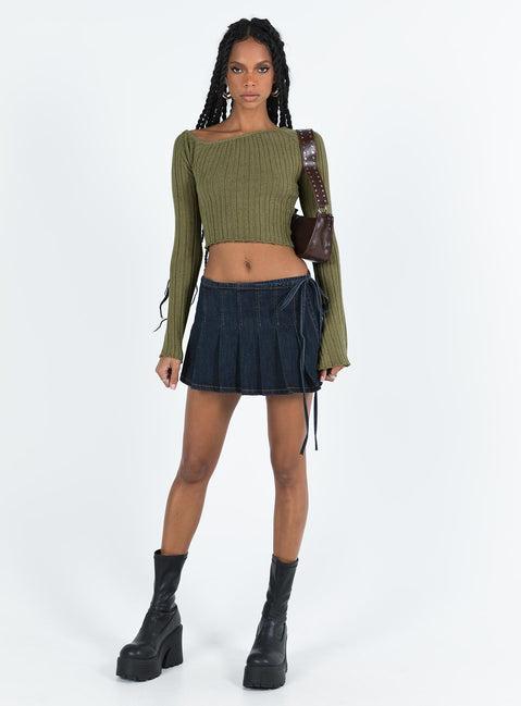 Santorini Knit Top Khaki Product Image