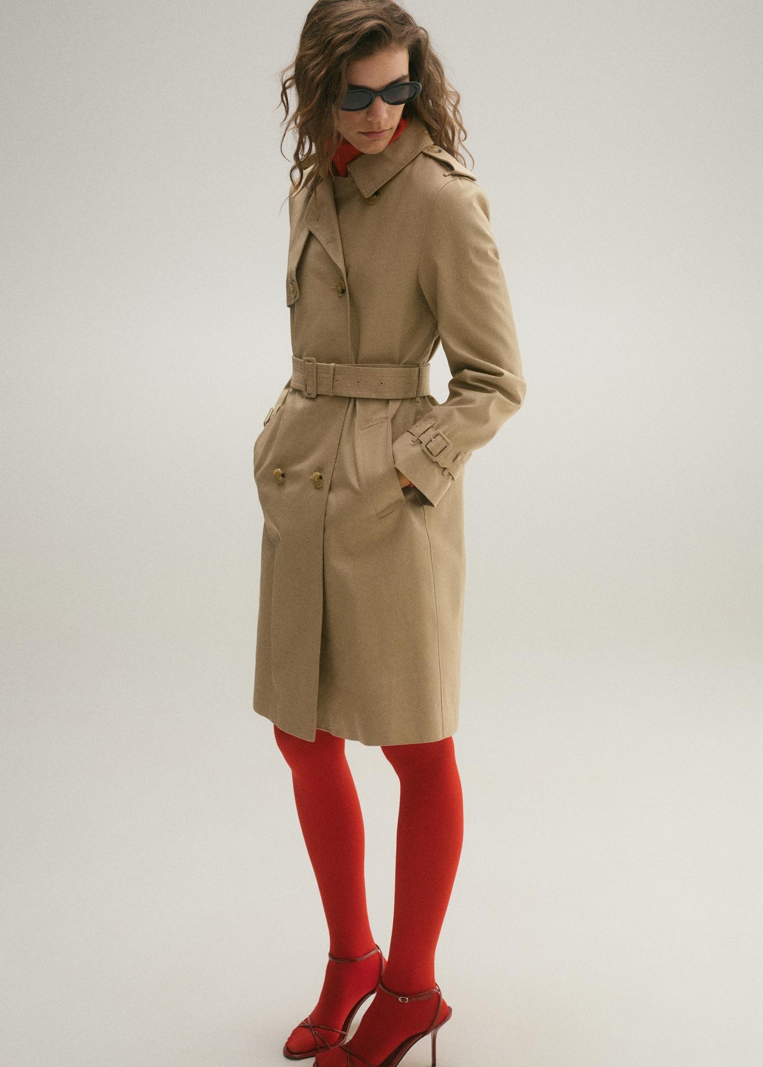 Classic trench coat with belt - Women | MANGO USA Product Image
