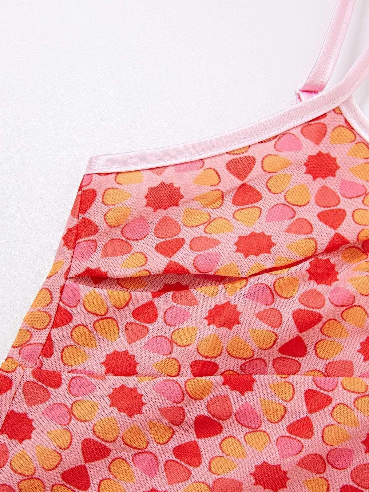 Mesh Floral Mini Dress Product Image