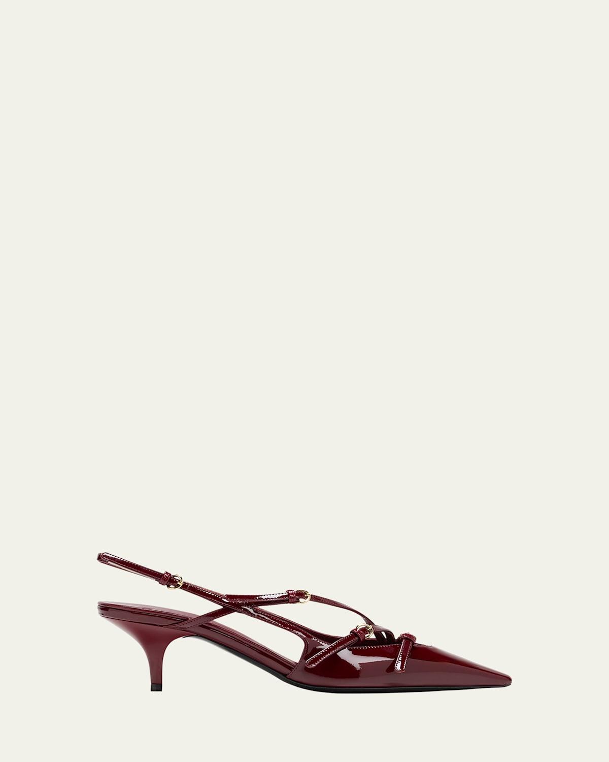 Patent Buckle-Trio Slingback Pumps Product Image