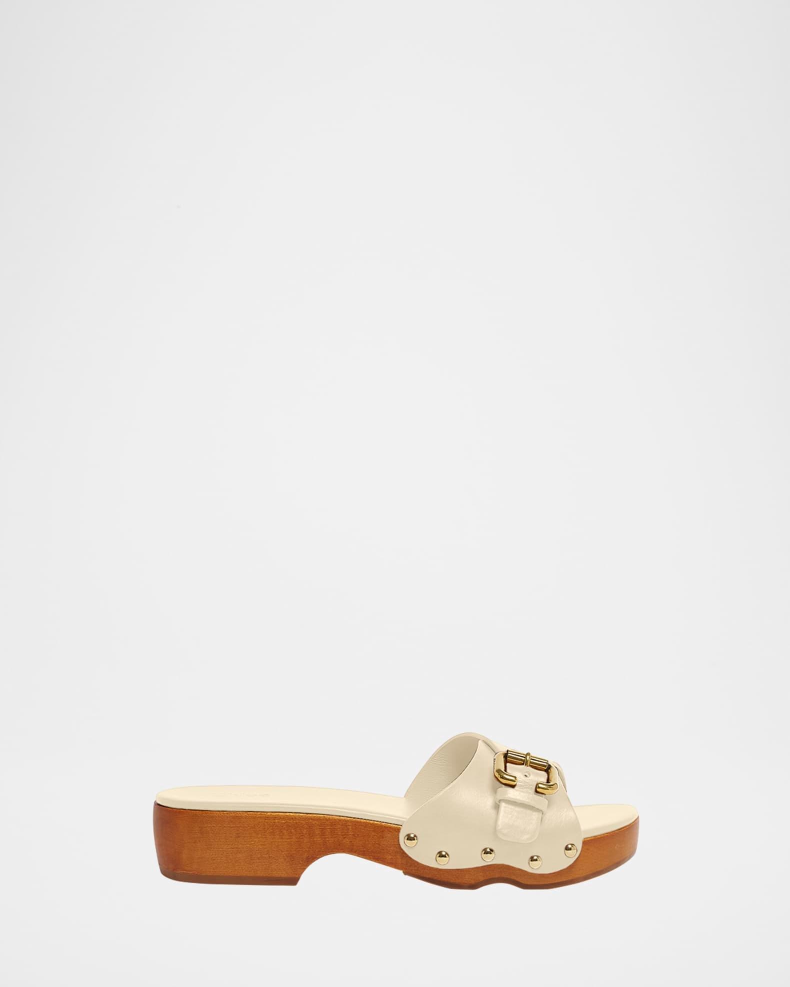 Jeannette Leather Buckle Clog Sandals Product Image