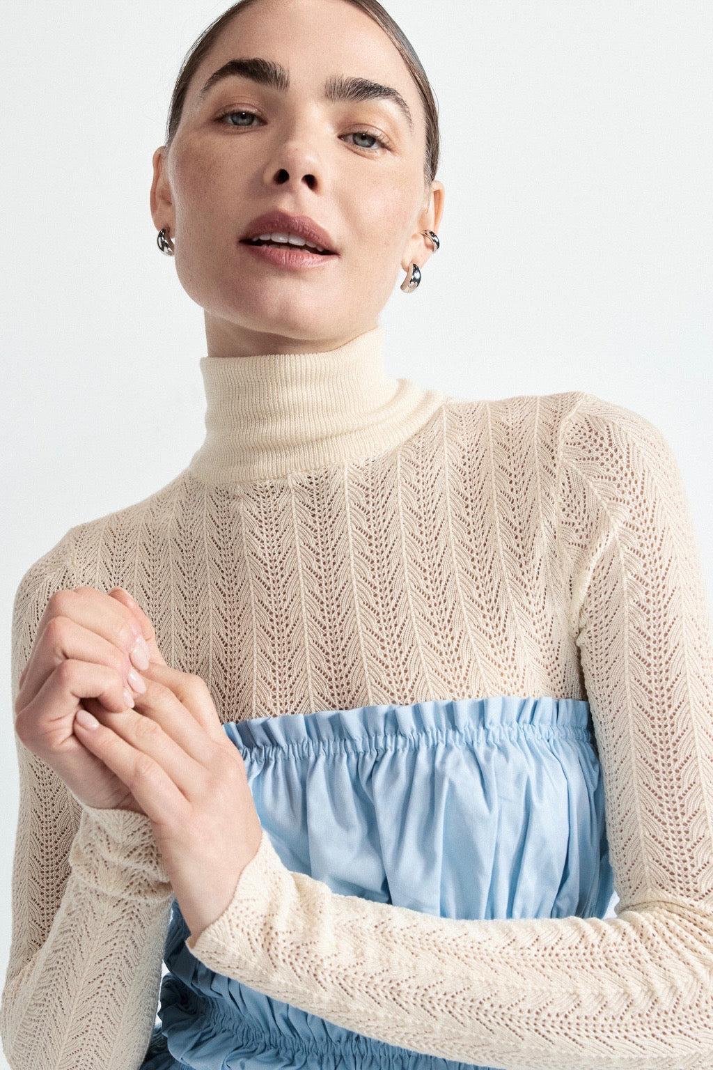 Harriet Knit Skivvy Cream Product Image