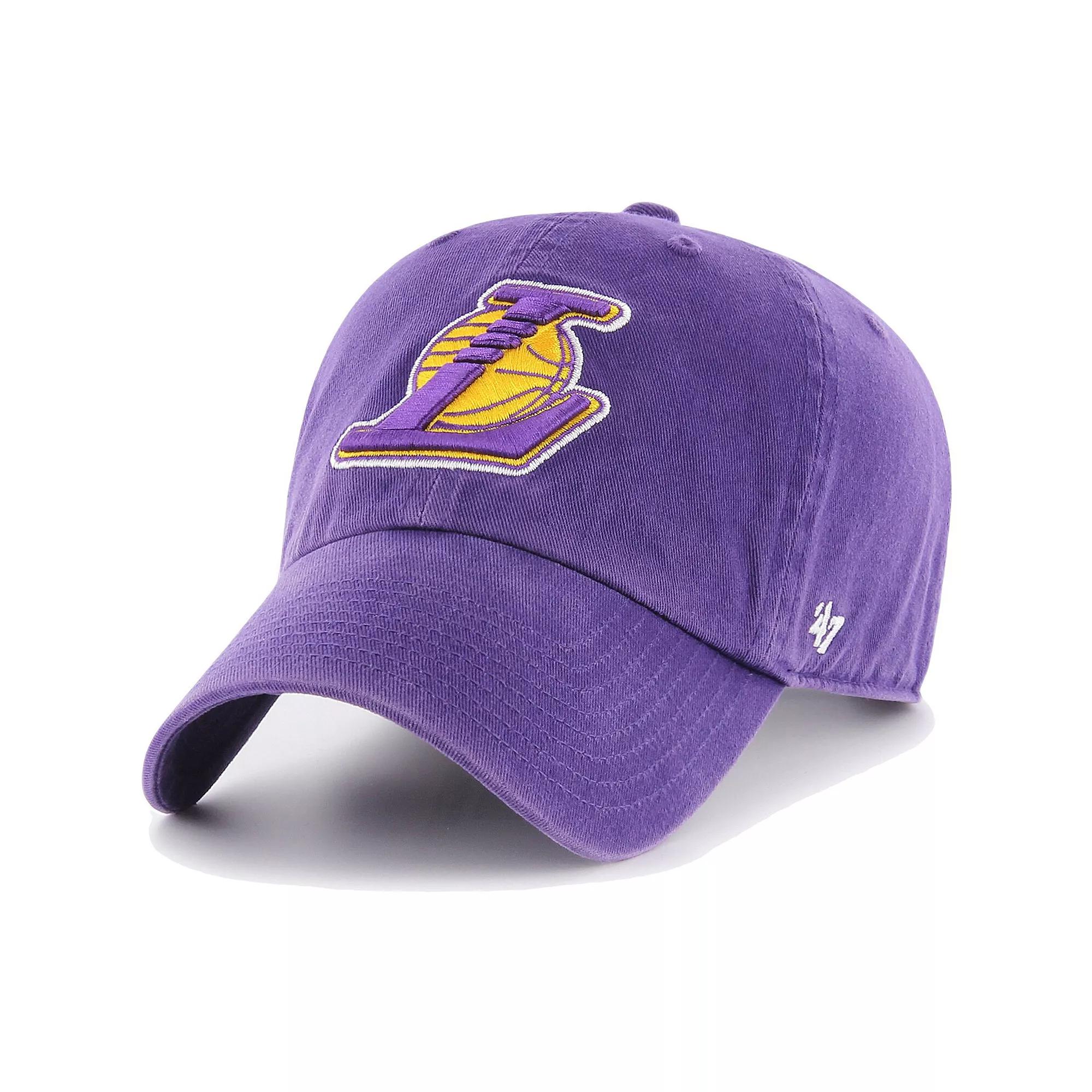 Men's '47 Purple Los Angeles Lakers Logo Clean Up Adjustable Hat Product Image