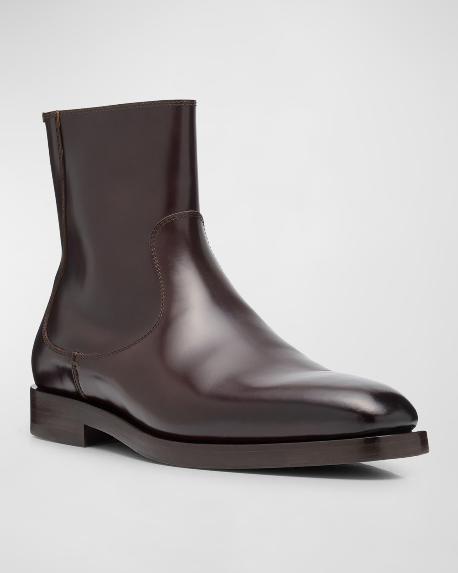 Men's Polished Calfskin Dress Boots Product Image