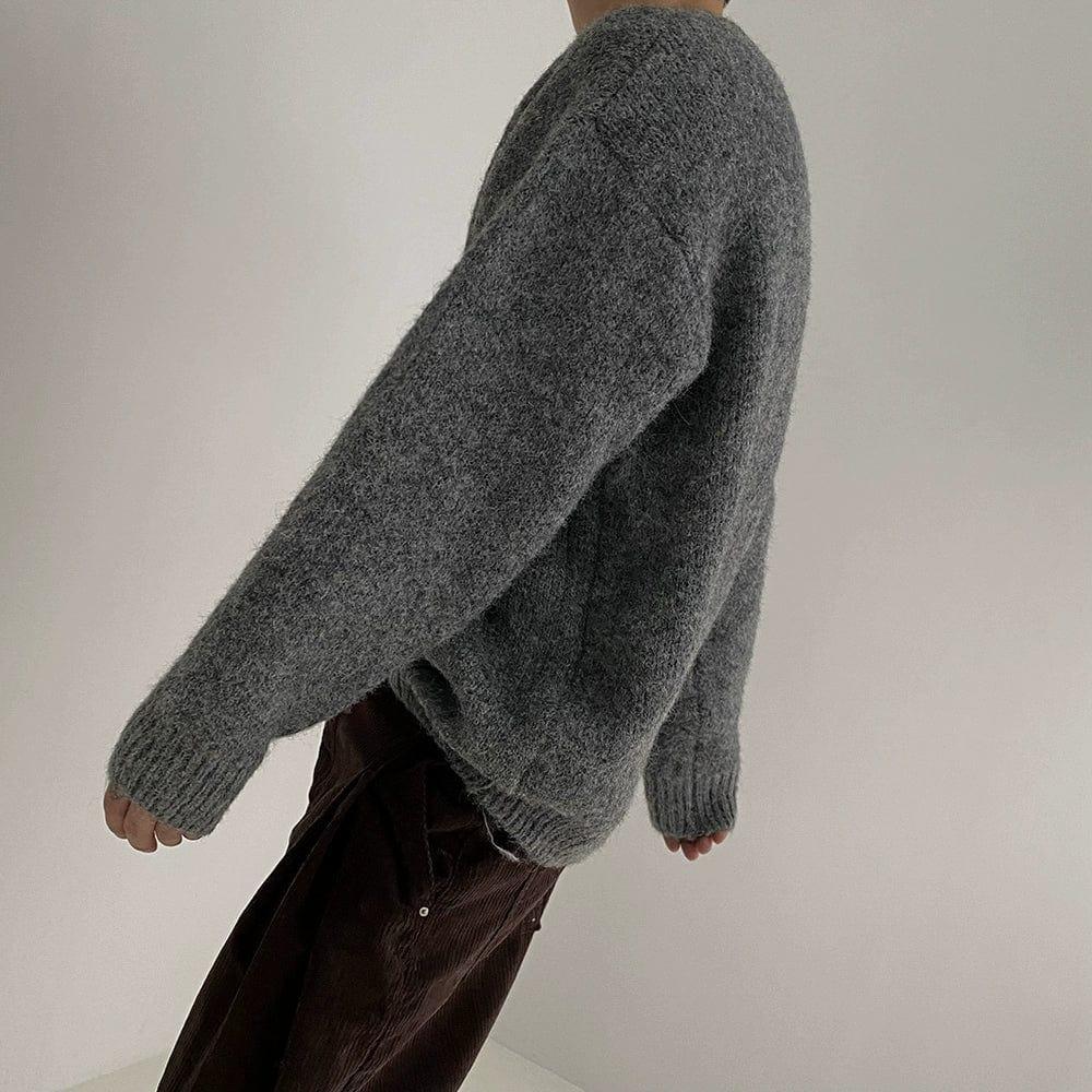 RT No. 10182 GRAY KNITTED PULLOVER SWEATER Product Image