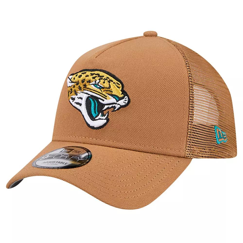 Men's New Era Brown Jacksonville Jaguars  Color Pack A-Frame Trucker 9FORTY Adjustable Hat Product Image