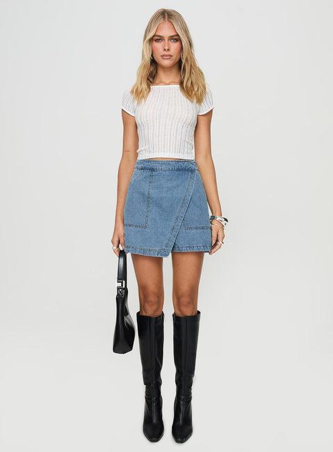 Bentiez Denim Skort Mid Wash Product Image