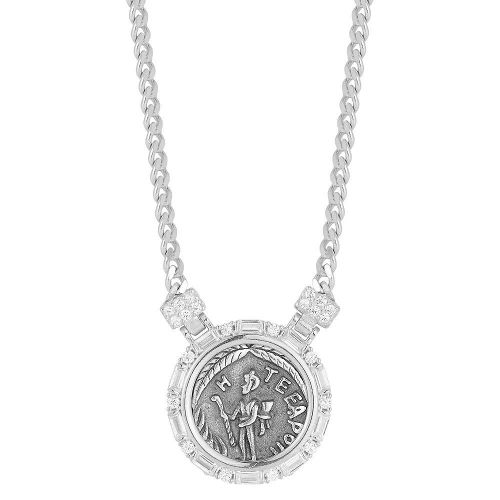 Sunkissed Sterling Cubic Zirconia Curb Chain Necklace, Women's, Size: 18", Silver Tone Product Image