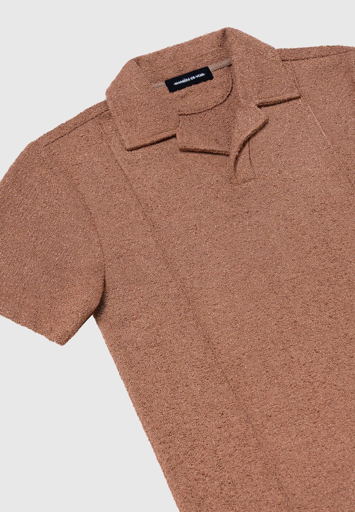 Boucle Revere Pintuck Polo Shirt - Fawn Male Product Image