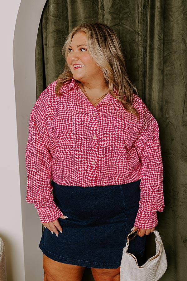 Take A Photo Houndstooth Top Curves Product Image