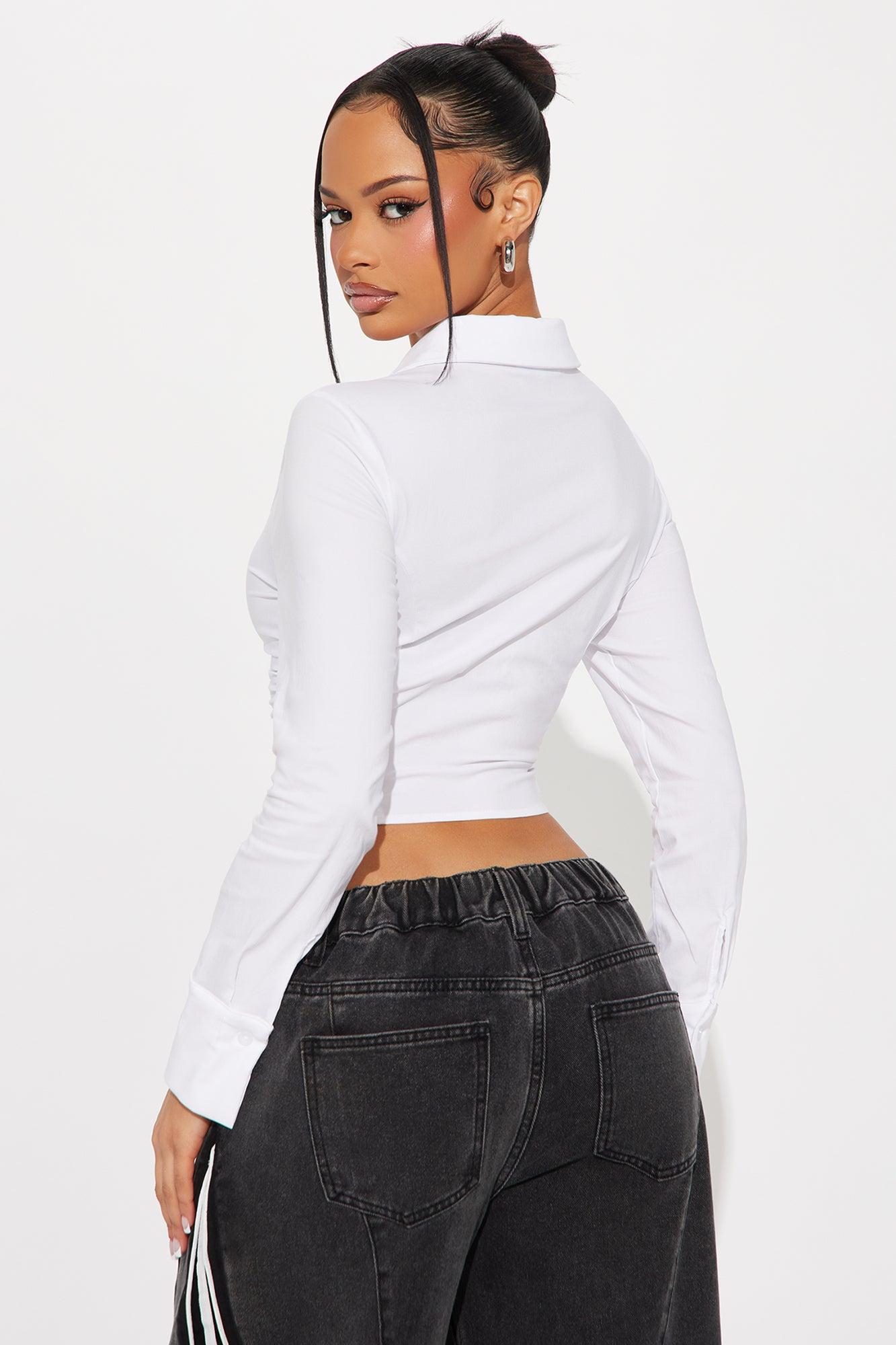 Candice Front Zip Top - White Product Image