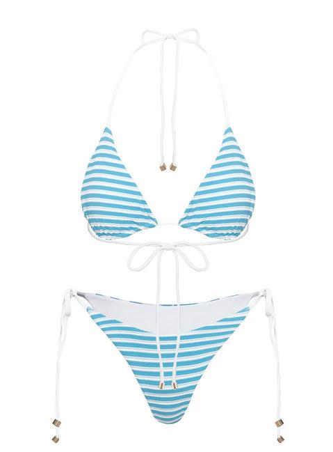 Nevaeh Triangle Bikini Top Blue / White Product Image