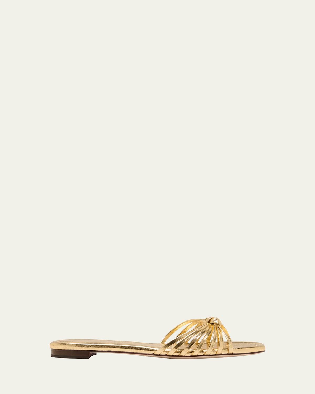 Izzie Leather Knot Flat Sandals Product Image