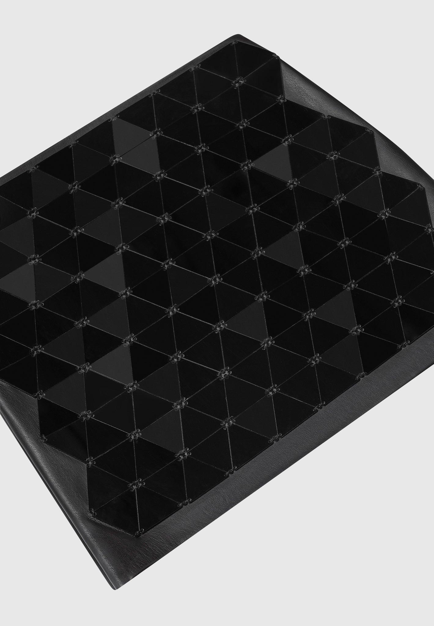 Leather Mirrored Mini Skirt - Black/Black Female Product Image