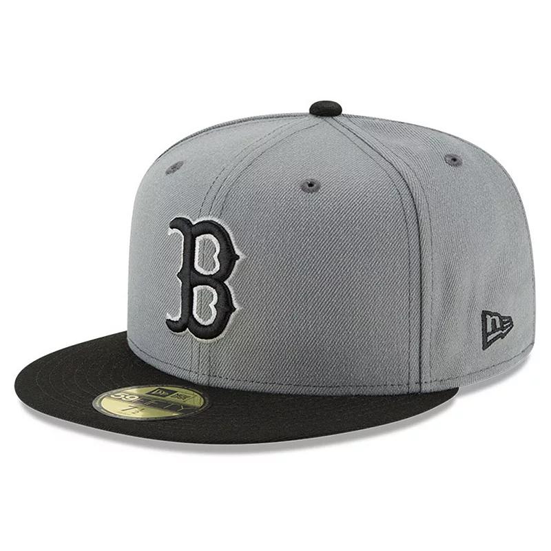 Men's New Era Gray/Black Boston Red Sox Two-Tone 59FIFTY Fitted Hat,  Product Image