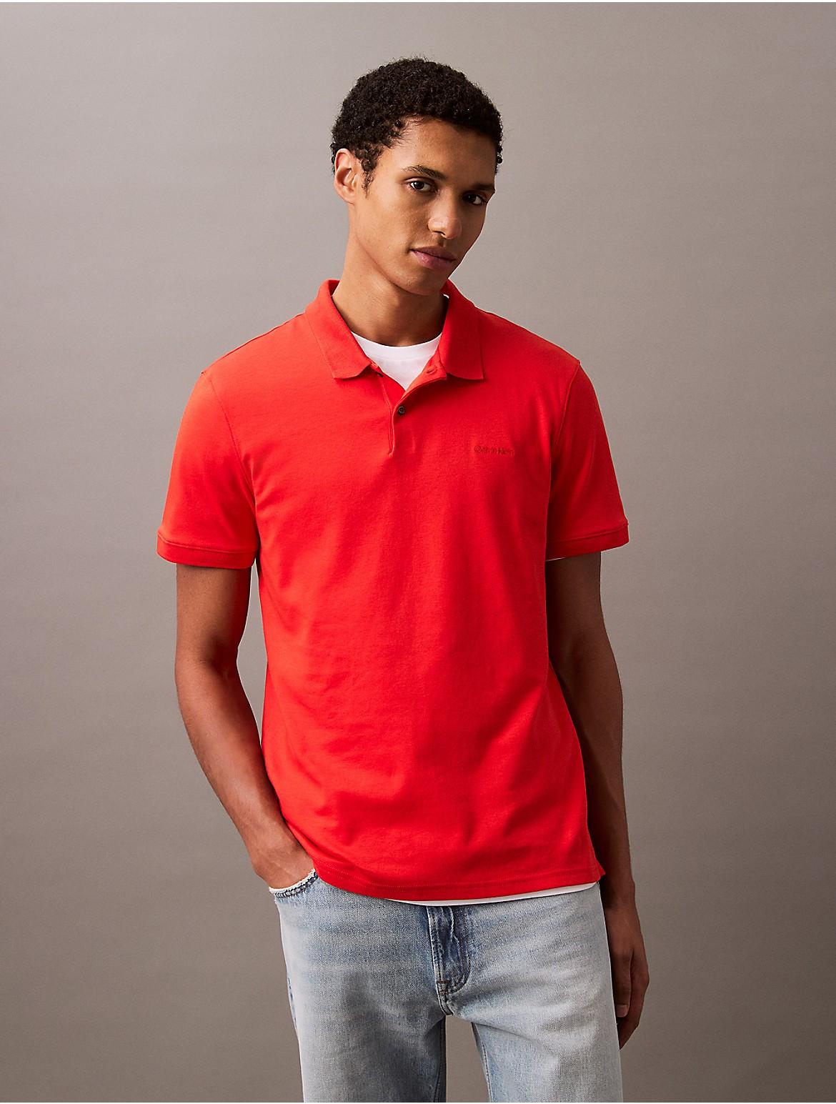 Calvin Klein Mens Liquid Touch Polo Shirt - Red Product Image