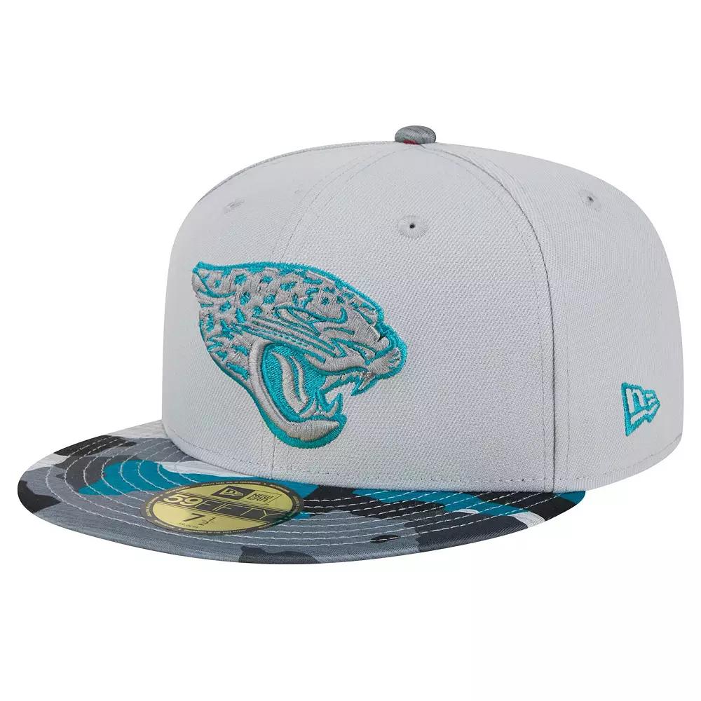 Men's New Era Gray Jacksonville Jaguars Active Camo 59FIFTY Fitted Hat, Size: 7 3/8, Grey Product Image