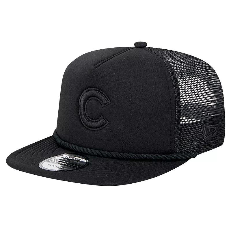 Men's New Era Black Chicago Cubs Tone Foam Meshback Golfer Snapback Hat Product Image