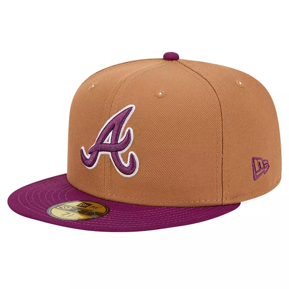 Men's New Era Brown/Purple Atlanta Braves Two-Tone Color Pack 59FIFTY Fitted Hat, Size: 7 7/8 Product Image