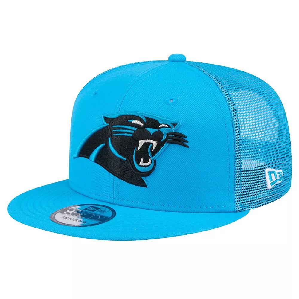 Men's New Era Blue Carolina Panthers Main Trucker 9FIFTY Snapback Hat Product Image
