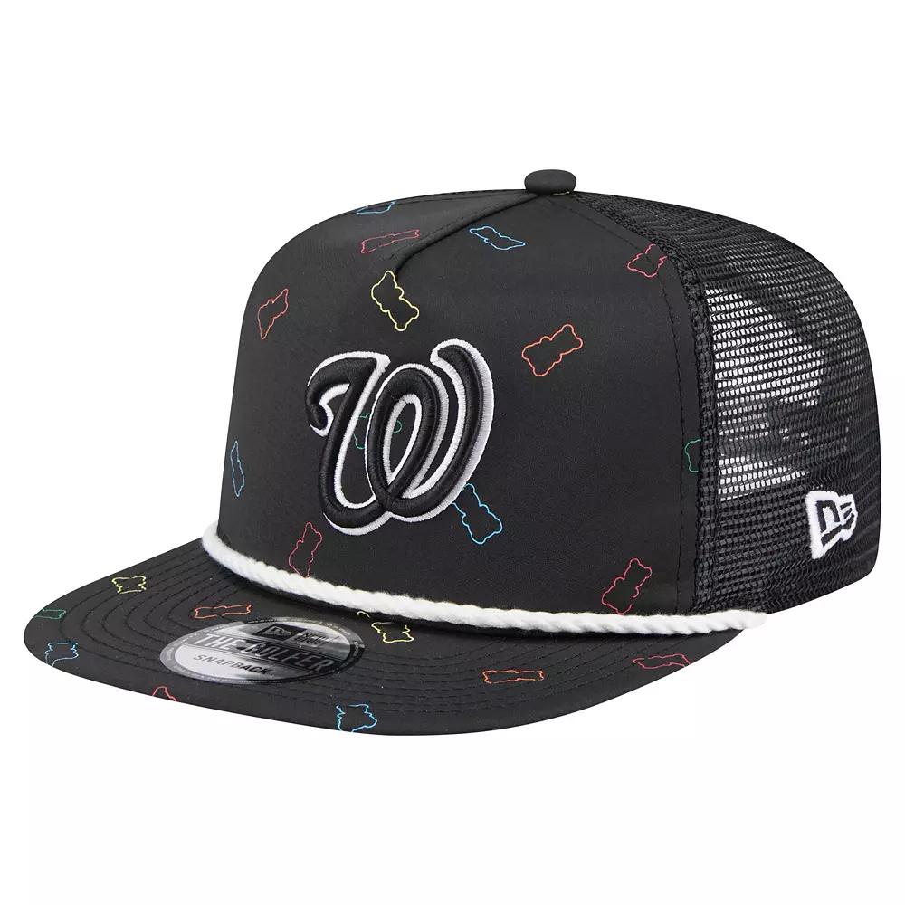 Men's New Era Black Washington Nationals Gummy Golfer Trucker Adjustable Hat Product Image